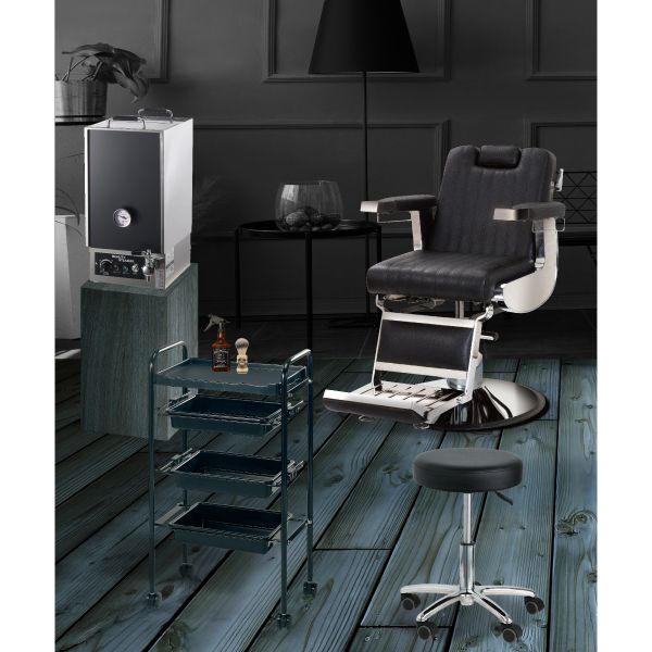 黒が基調のバーバースタイルセット(シェービングブラシ：スカル)【送料込み】