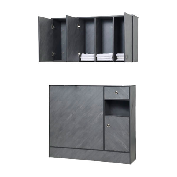 木製ｷｬﾋﾞﾈｯﾄC-02 上下ｾｯﾄ BK石調(大型)