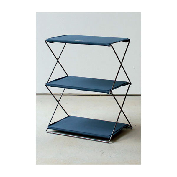 フォールディングシェルフ 2段 ネイビー 3台セット