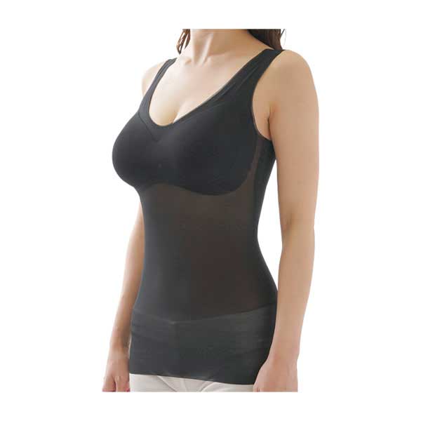 極薄エアースルーキャミ ブラック M-L