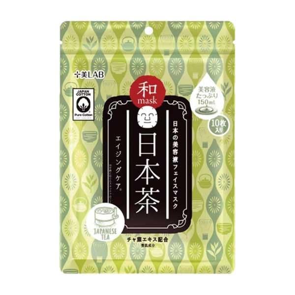 十美LAB 和フェイスマスク 日本茶 10枚入