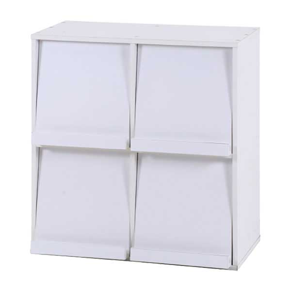 ディスプレイラック 4マス DP8085WH ホワイト