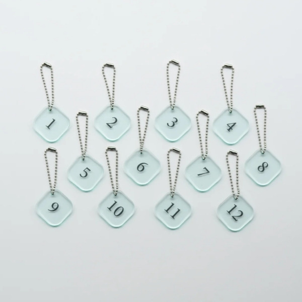 ロッカーキーホルダー カドマル ガラス色（12個セット）