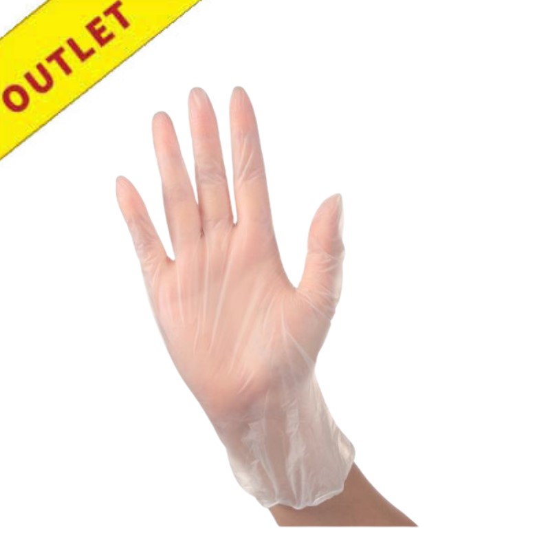 【アウトレット】クリア手袋ノンパウダータイプ（100枚入）クリア  L