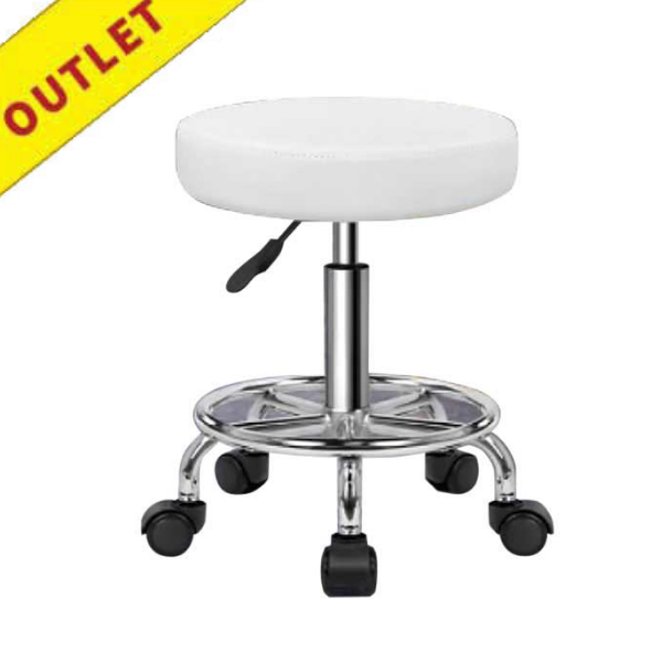 【アウトレット】リング付サロンスツール ホワイト