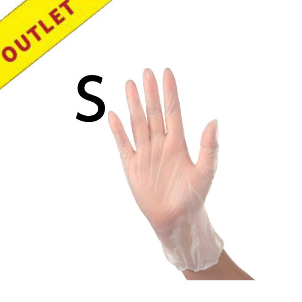 【アウトレット】クリア手袋ノンパウダータイプ（100枚入）クリア  S