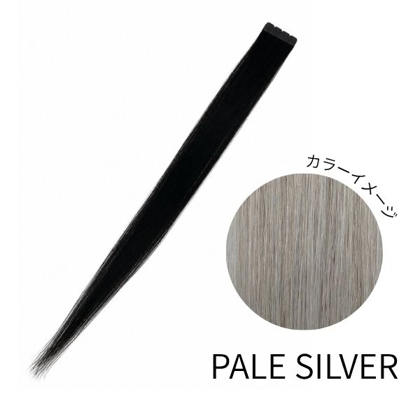シールエクステンションSTANDARD PALE SILVER (人毛・ファイバー混・53cm・40束・40束）