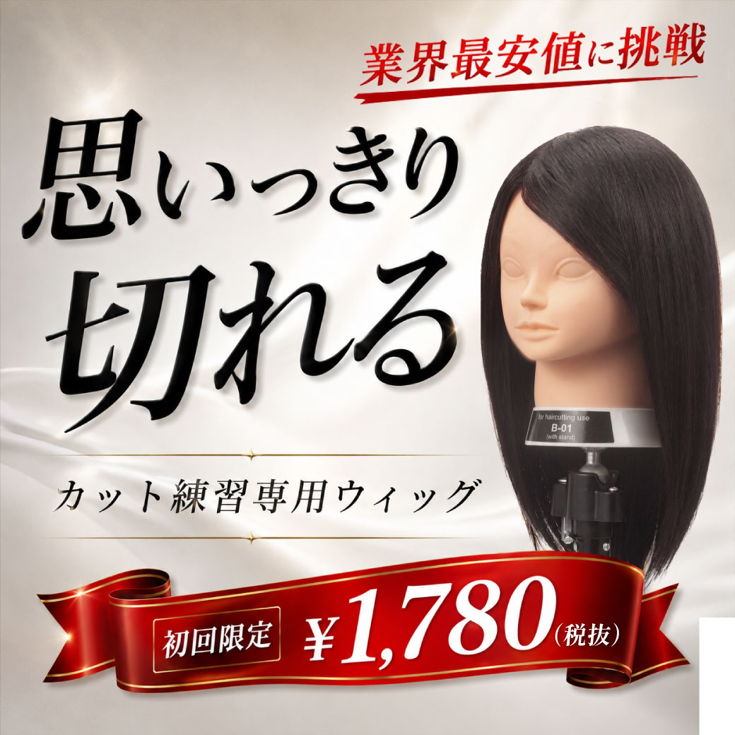 思いっきり切れる。カット練習専用ウィッグB-01