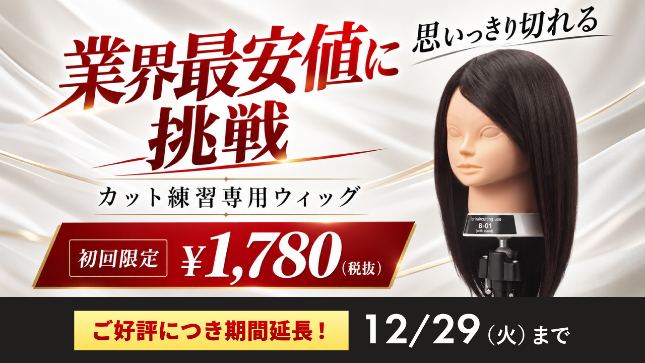思いっきり切れる。カット練習専用ウィッグB-01