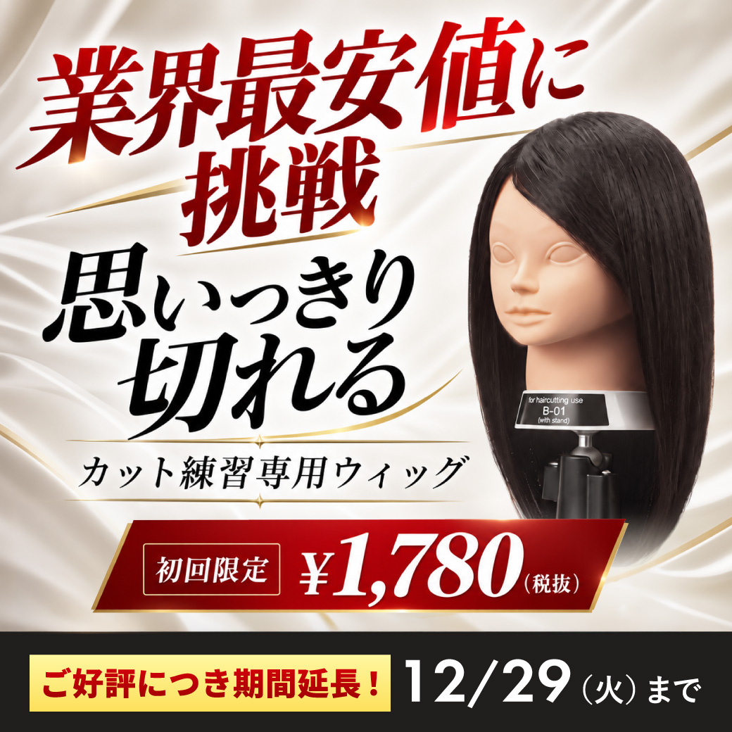 思いっきり切れる。カット練習専用ウィッグB-01