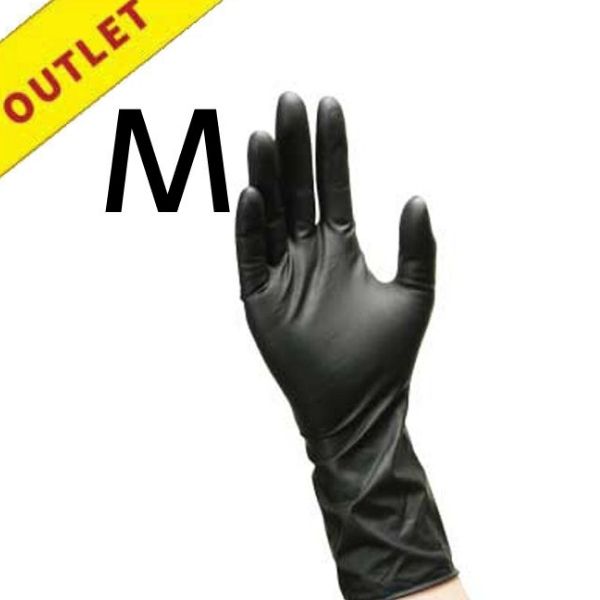 【アウトレット】ブラック グローブ 50枚入 M