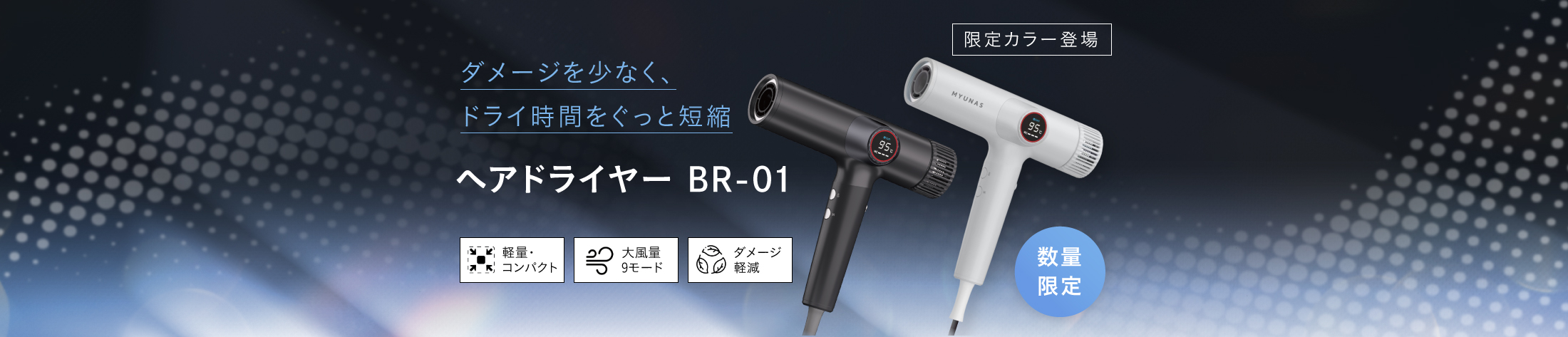【新品】ヘアドライヤー BR-01 ブラック　業務用 ヘアドライヤー BR-01