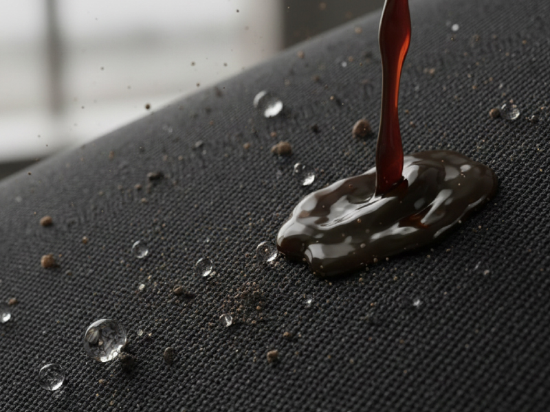 カラー剤や水の付着を防ぎ、玉のように弾く撥水加工済みの生地表面