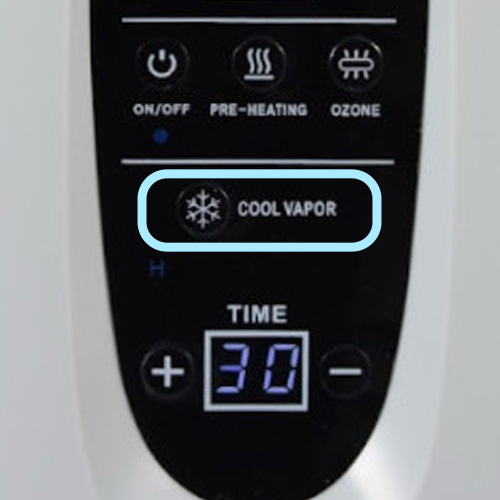 クールスチームボタンを押します