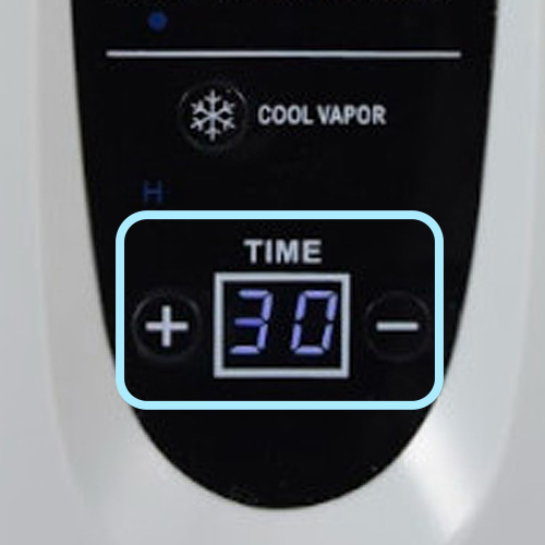 時間設定ボタンで運転時間を設定します