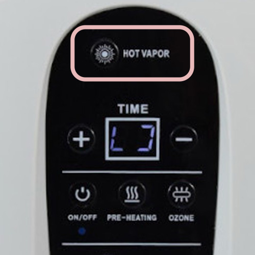 ホットスチームボタンを押します