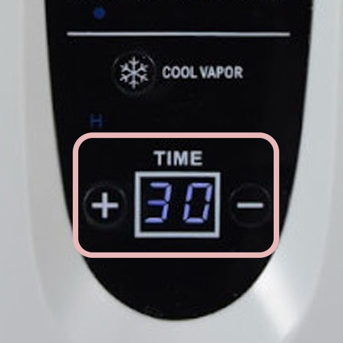 時間設定ボタンで運転時間を設定します