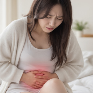 女生理痛・PMSをイメージする女性